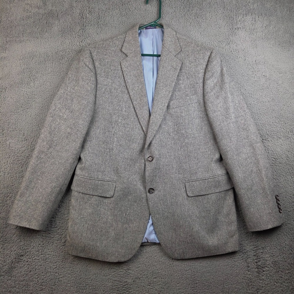 Vintage Stafford Blazer Mens 44R Gray Camel Hair Classic Fit 2 Button Sport Coat
